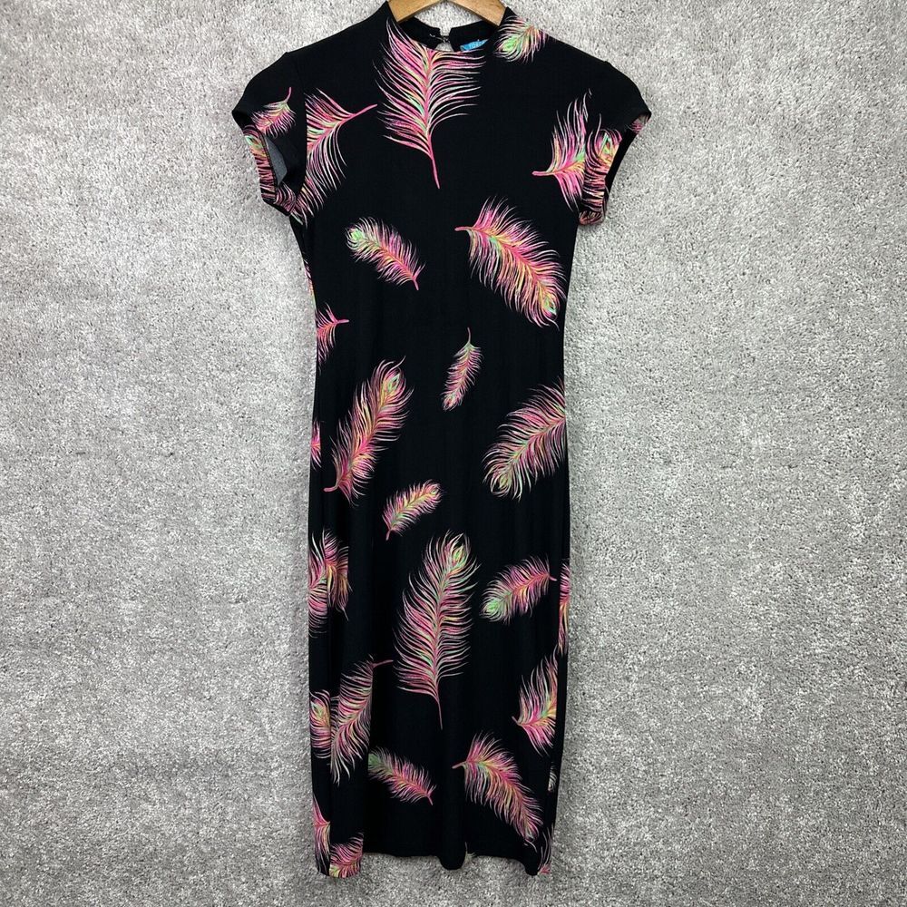 Tori‎ Richard Honolulu Women's Floral Dress Black Pink Hawaii Tropical Size XXS